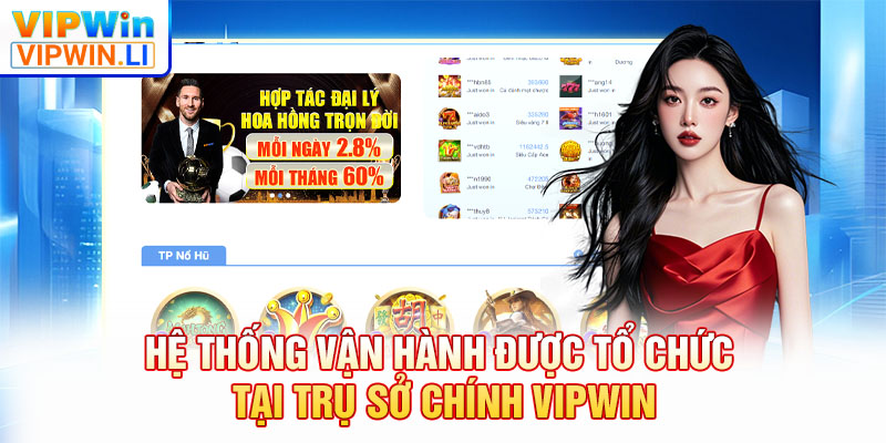 Hệ thống vận hành được tổ chức tại trụ sở chính VIPWIN